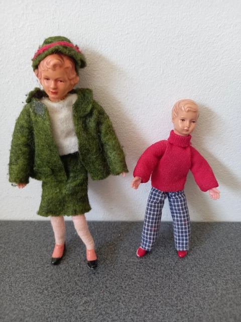Lot De 2 Petites Poupées Vintage Flexibles - Années 60 - Jouet Collection Fille