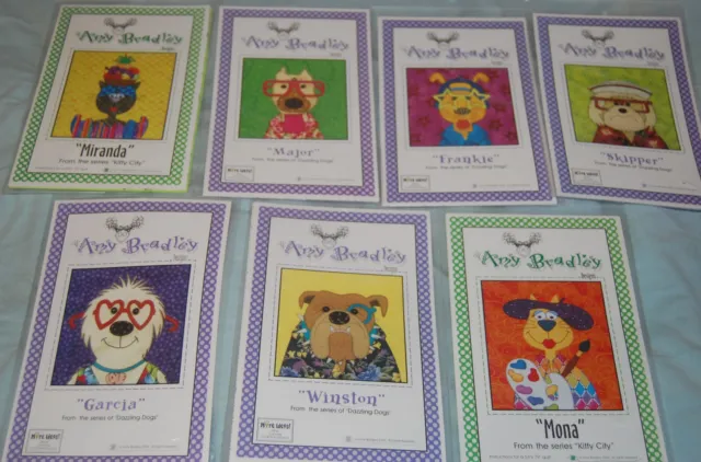 Applique Quilt Pattern, Amy Bradley, Set of 7, Dazzling Dog & Kitty City Series