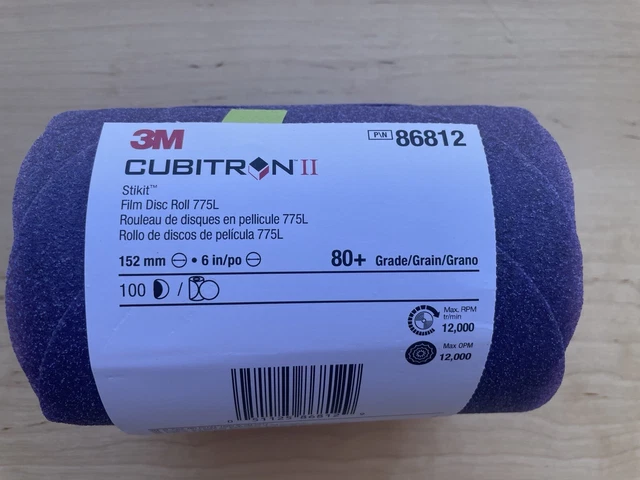 Sanding Discs  100 roll 6 in 3M Cubitron II Stikit 80+, 86812