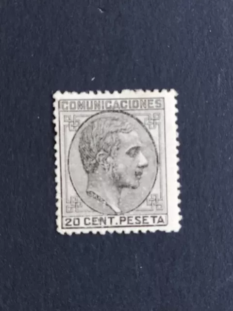 ESPAÑA 1878 ALFONSO XII Edifil 193* 20 CMS MH CON CHARNELA DESPELLEJADA