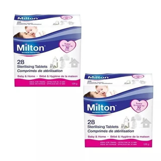 Milton Sterilising 28 x 2 Tablets Sterilises Your Baby's Items By Cold Water -