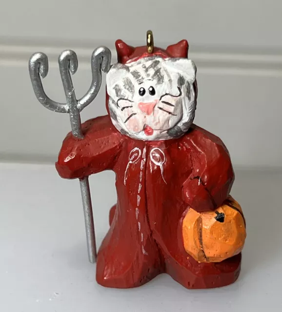 Midwest Cannon Eddie Walker Halloween Cat Devil Costume Pumpkin Fork Ornament