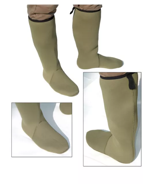 New Neoprene Knee Length Boot Sock 4Mm Green All Sizes