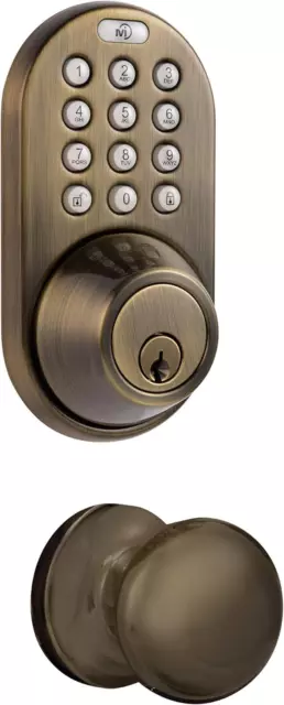 TFK-02AQ Digital Deadbolt Door Lock and Passage Lever Handle Combo with Keyless