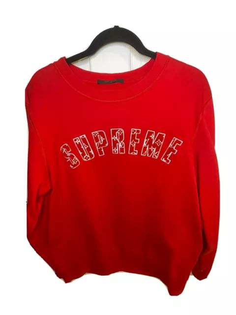 Louis Vuitton x Supreme Crewneck Sweatshirt - Paris Release | Red | XXL