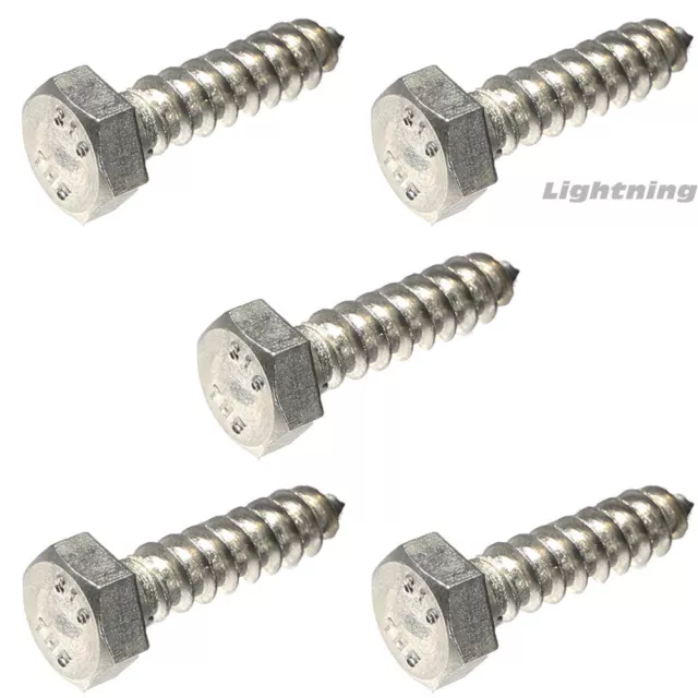 316 Marine Grade Stainless Steel Hex  Head Lag Bolt Screw  3/8 x 7'' Qty 100