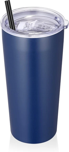 Tumbler 20 oz Vacuum Stainless Steel Insulated Travel Coffee Mug with lid Straw