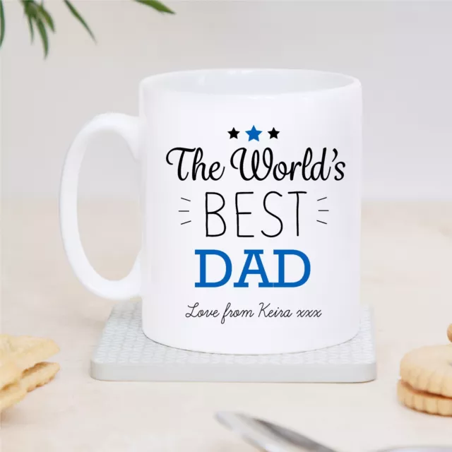 Personalised World's Best Dad Mug Cup Father's Day Birthday Keepsake Gift