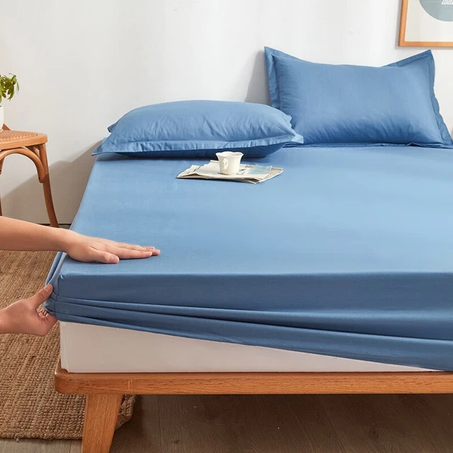 COTTON MATTRESS COVERS with Elastic Bands AirPermeable Non Slip Fitted