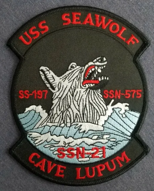 USS SEAWOLF SSN-575 SS-197 SSN-21 CAVE LUPUM Submarine Military Patch