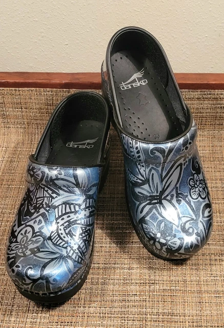 WOMENS DANSKO PROFESSIONAL Patent Henna Floral Casual Clog Size 40 9.5 DUC 32.99 PicClick
