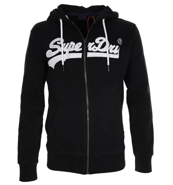 Superdry Felpa nera con zip e cappuccio M2010489B felpa uomo SUPERDRY PREZZO 100