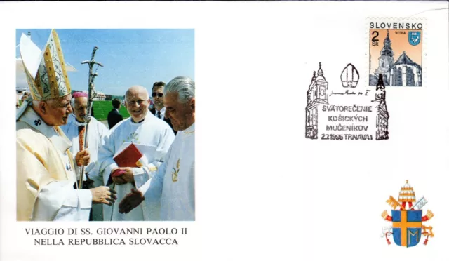 313- Fdc Vatican Visite Pape Jean Paul Ii  En Slovaquie