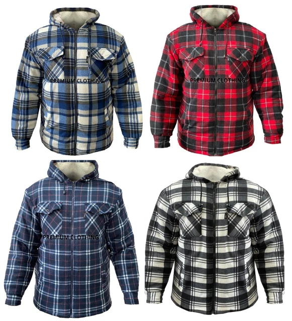 Mens Womens Hooded Fur Sherpa Fleece LUMBER Jacket Thermal EXTRA Thick Warm COLD
