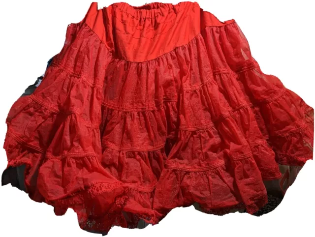 Vintage Malco Modes Square Dance Petticoat Red Full Circle Sz Medium