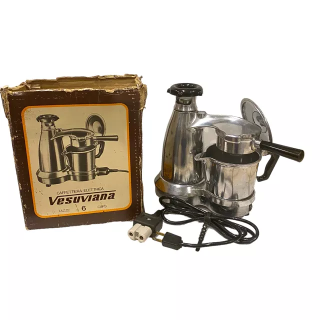 Vintage 1950s Vesuviana Electric Stovetop Espresso Coffee Maker Made in Italy