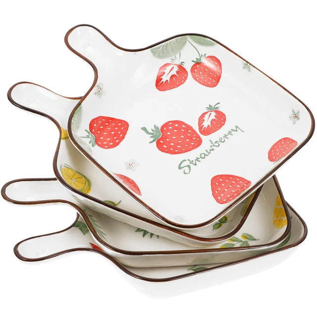 4 pz padella per torte in ceramica stampo da forno con piastra maniglia per friggere padelle per formaggio Ba
