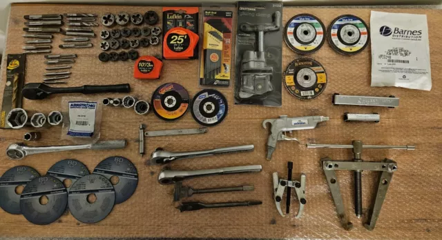 Huge Lot Of Machinist Tools Craftsman, Lufkin, Allen, Greenfield, Armstrong +