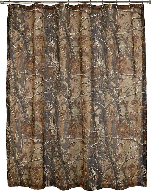 Realtree All Purpose Shower Curtain for Bathroom, Printed Camouflage Design, 72"