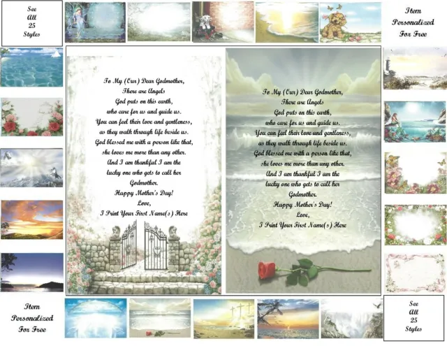Mother's Day Personalized Gifts ~Personalized Poem 4 a Godmother (25 styles)