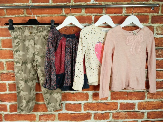 Pacchetto Ragazze Età 3-4 Anni Next River Island H&M Maglione Top Fondo Carico 104Cm