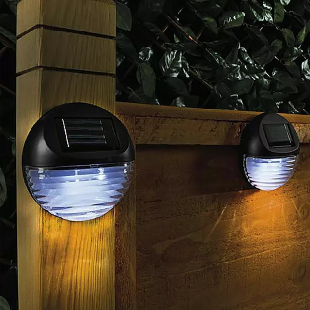 Solar Powered LED Garden Fence Lights Wall Light Door Shed Patio Garden Lighting 2