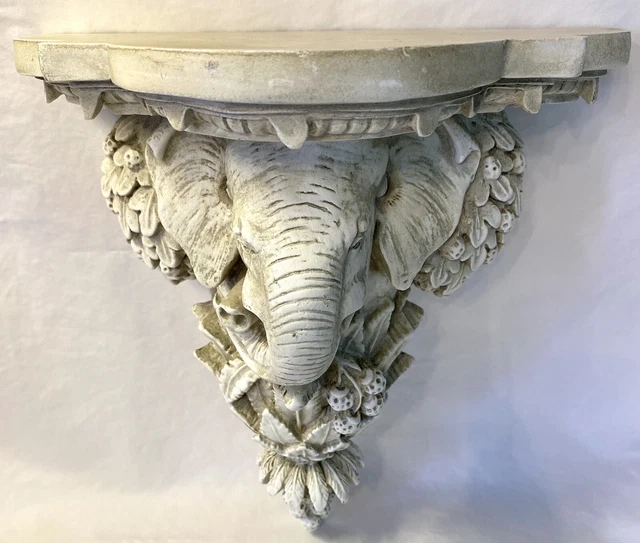 Hickory Manor Elephant Wall Shelf Sconce Pedestal Pediment Corbel Large 15.5”