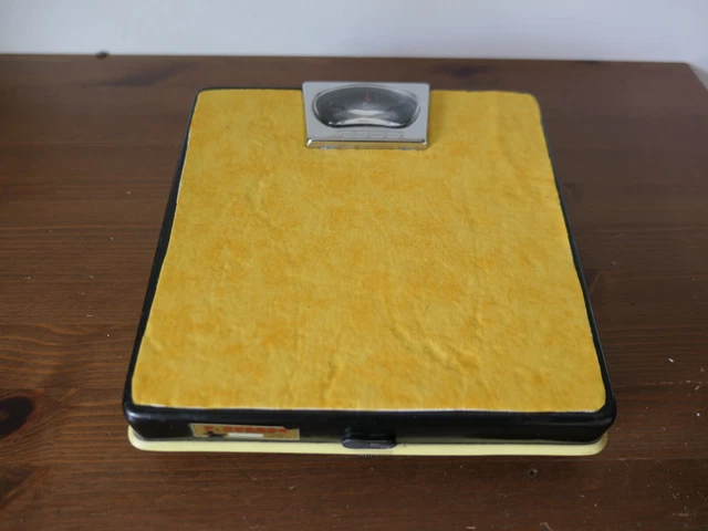 Balance Mécanique Vintage SOEHNLE Années 70 - Noir Simili Cuir - 120 Kg - Fabriquée En Allemagne