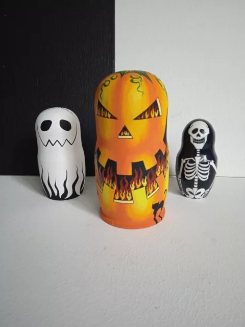 Muñecas de anidación de Halloween para niños, juego de 3 piezas,... 2