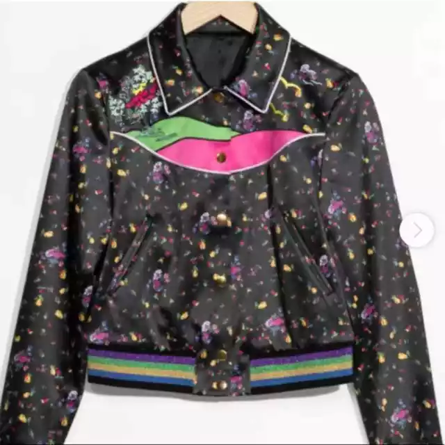 & Other Stories Ni Hao Satin Chinoiserie Style Bomber Jacket
