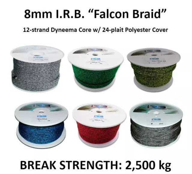 8mm Dyneema Spectra Dinghy Yacht Halyard Sheet Boat Sailing Rope **PER METRE**