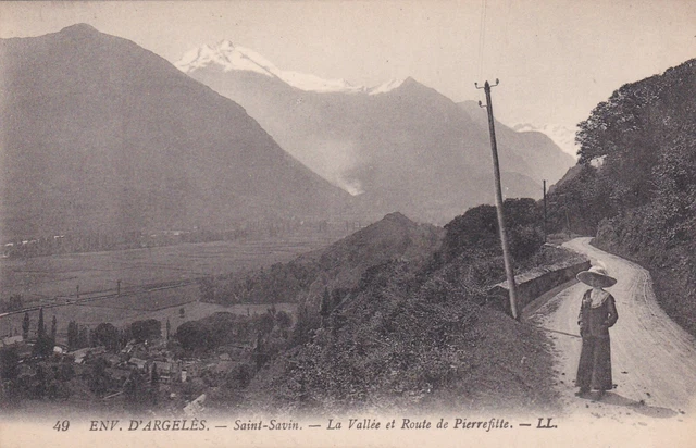 CPA 65 SAINT SAVIN La Vallée et Route de Pierrefitte ENV D'ARGELES
