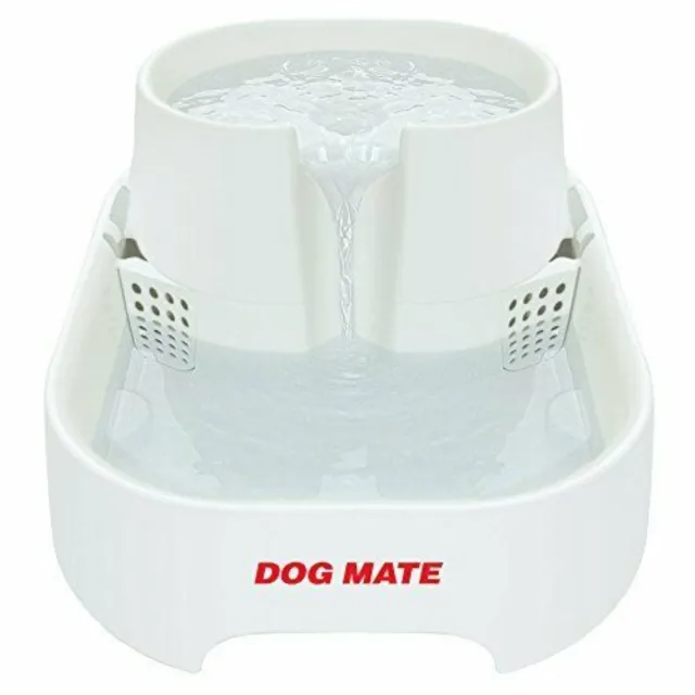 Dog Mate 6L Pet Dog Fountain - White Dog Drinking Water Fountain