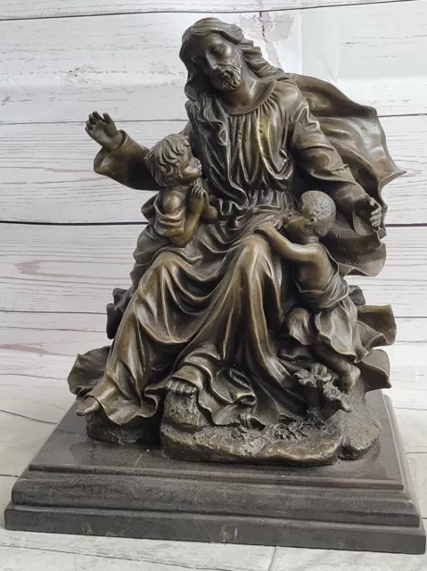 Jesus Christ Seated in Heavenly Throne 100% Bronze Statue Sculpture Figurine Art