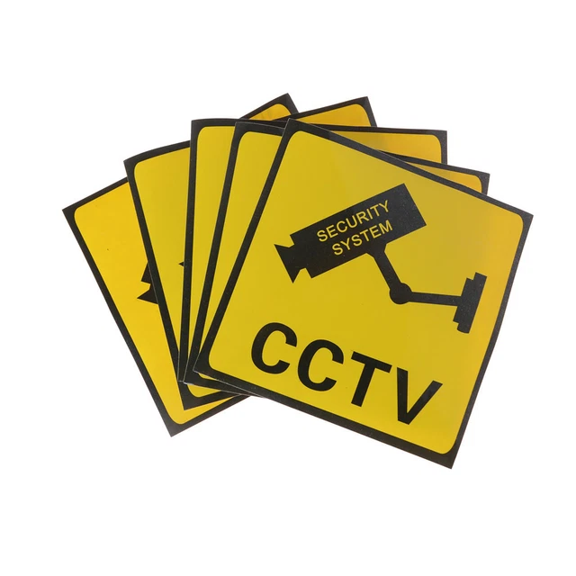 Juego de 3 pegatinas de advertencia impermeables del sistema de seguridad de CCTV para cámara ^H7