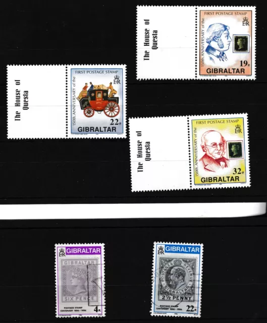 Gibraltar - Postal anniversaries - 5 stamps 1986-1990