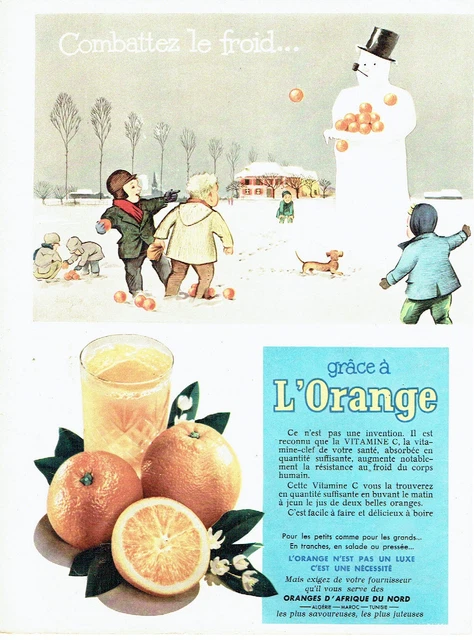 PUBLICITE ADVERTISING 076  1957  Oranges d'Afrique du Nord