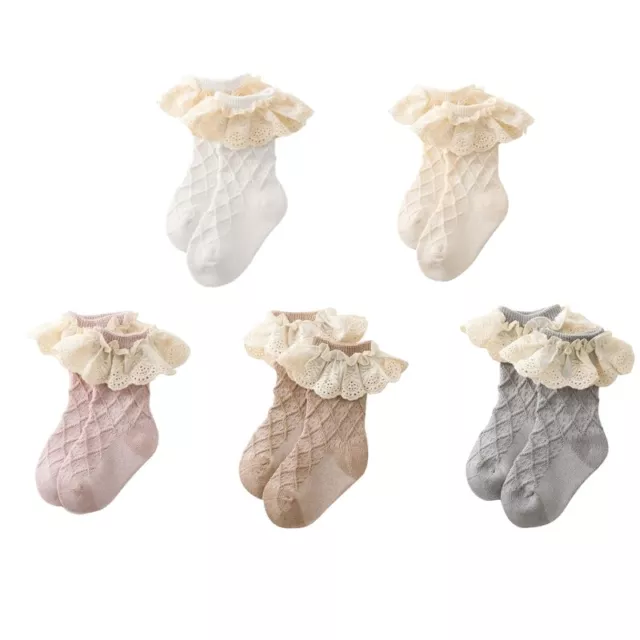 Baby Toddlers Girls Sock Cotton Princess Style Ruffle Lace Sock Frilly Sockes