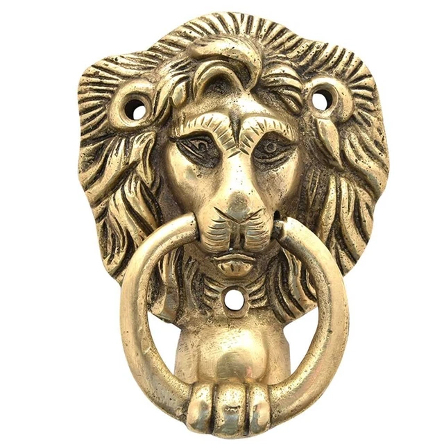 Fait à la Main Vintage Style Laiton Majestic Lion Classique Porte Heurtoir -