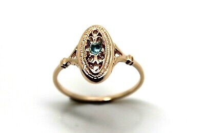 Kaedesigns New Genuine  9ct 9k Rose Gold Delicate Blue Topaz Filigree Ring