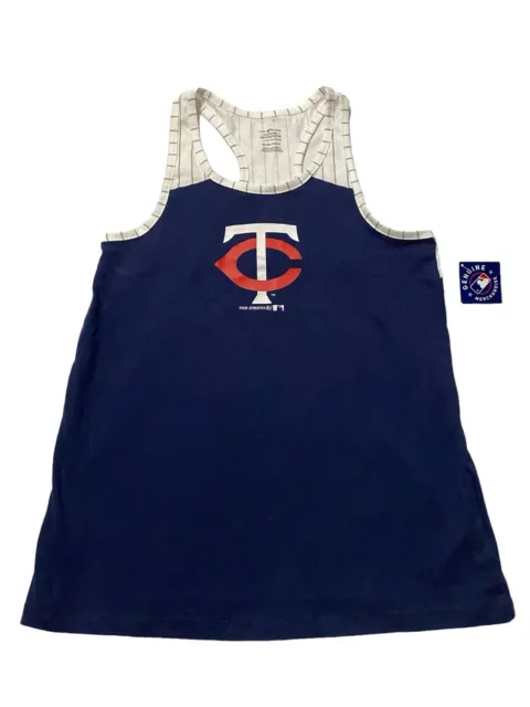 Genuine Merchandise Mn Twins Sz XL Tank Top Racerback Navy Stripe Baseball NWT