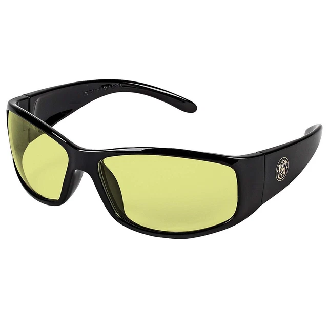 Smith & Wesson 21305 Black Frame AMBER Anti-Fog Lens Shooting Safety Glasses