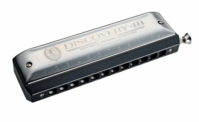Harmonica chromatique Hohner Discovery 48 en Do/C, 12 trous, neuf, avec housse.