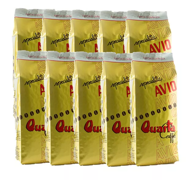 QUARTA Caffè Miscela AVIO ORO macinato 250gr. 10 confezioni - Ideale per Moka