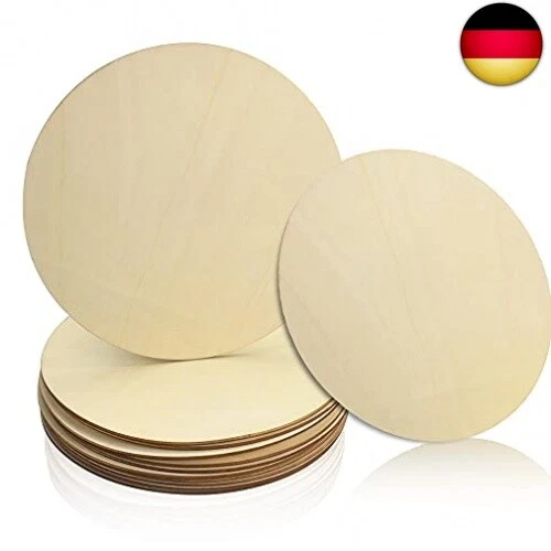 ANTHYTA 12 Stück Holzscheiben 20 cm Durchmesser Holzplatte Rund zum Basteln