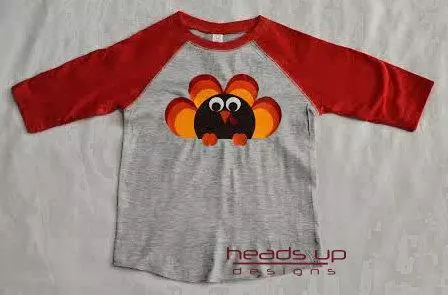 Thanksgiving Turkey Shirt Raglan Toddler Boy or Girl Baby Kids Trendy Tee NBC