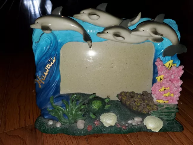Hawaii Hawaiian Ceramic Photo Frame 3D Dolphin Picture Frame  Turtle Fish Marine