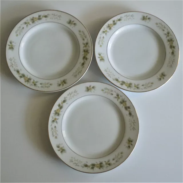 Dessert Snack Plates Natalie Fine China 3904 6 1/4" Floral Japan Made Set of 3