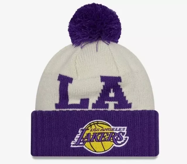 New Era NBA DRAFT 2022 Bobble Beanie Knit Hat Los Angeles Lakers New OFFICIAL