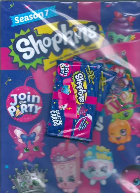 shopkins season 7 trading cards- collector album with bonus 2 packets